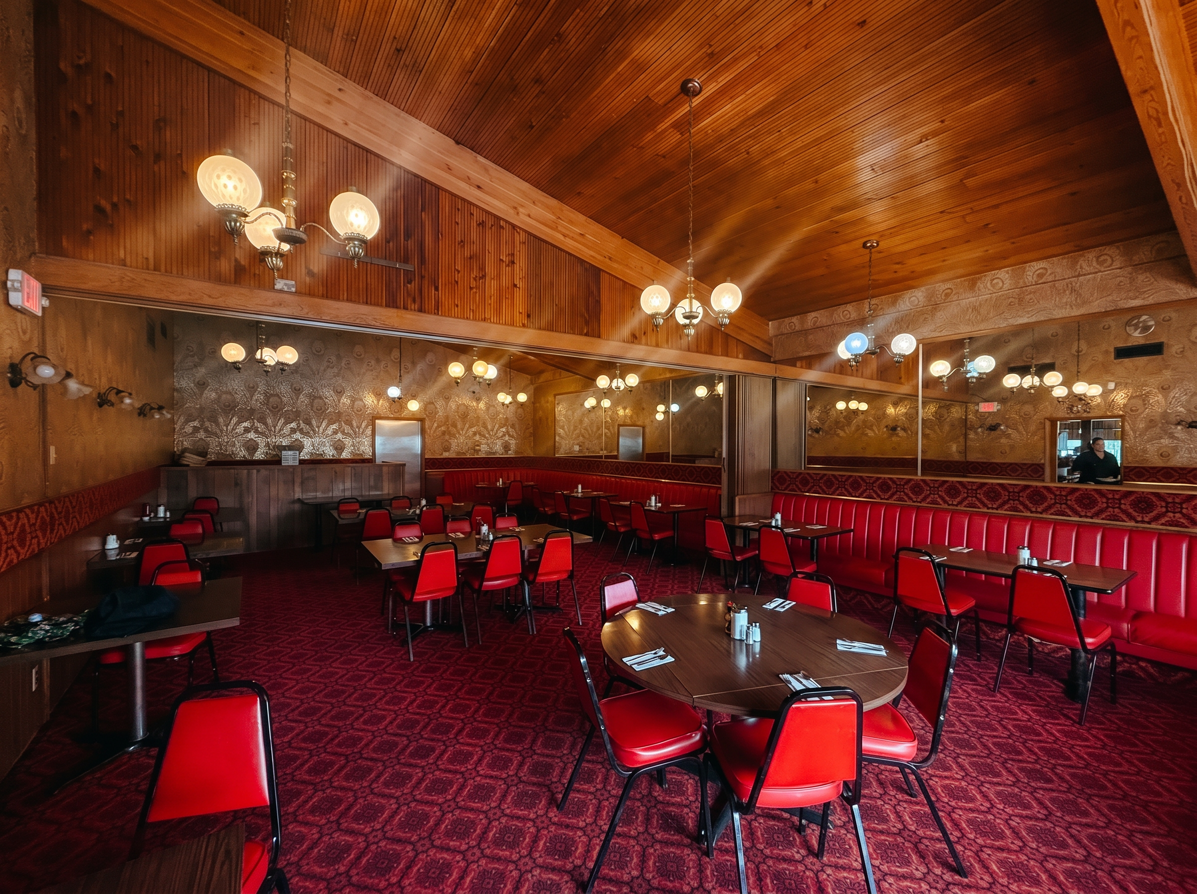 The private party room in the back of The Boy's Restaurant, ready for a special event