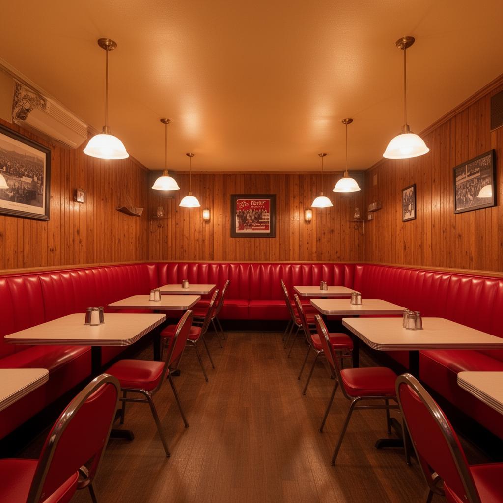The private party room in the back of The Boy's Restaurant, ready for a special event